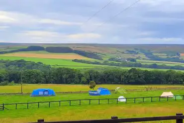 Non electric grass tent pitches with countryside views