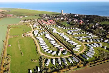 Aerial of Manor Caravan Park and rural views