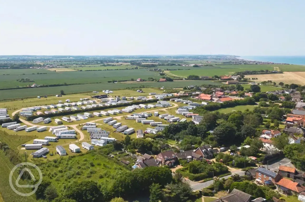 Aerial of Manor Caravan Park and rural views