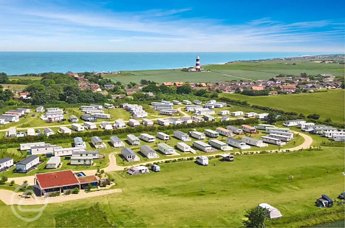 Aerial of the site and coast