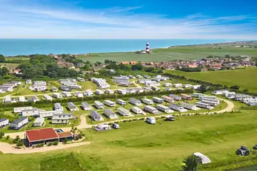 Aerial of Manor Caravan Park and Happisburgh Beach 