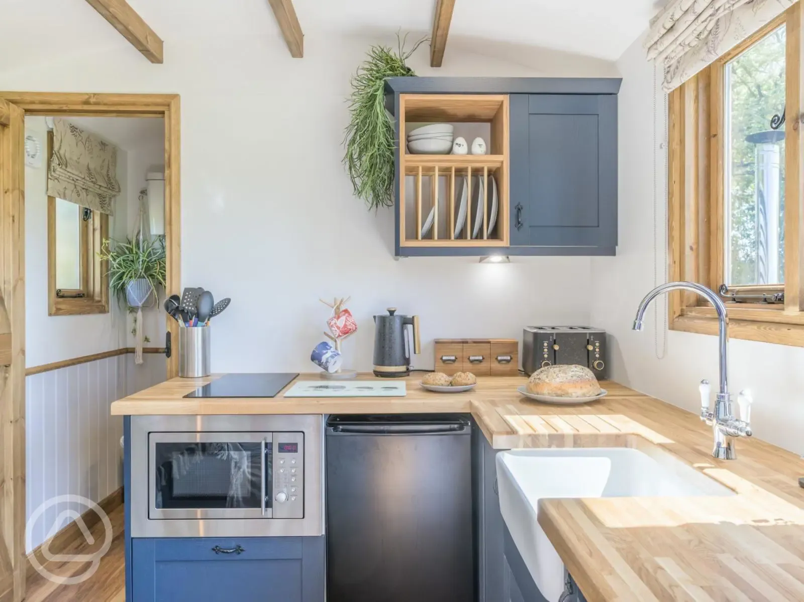 Shepherd's hut kitchen