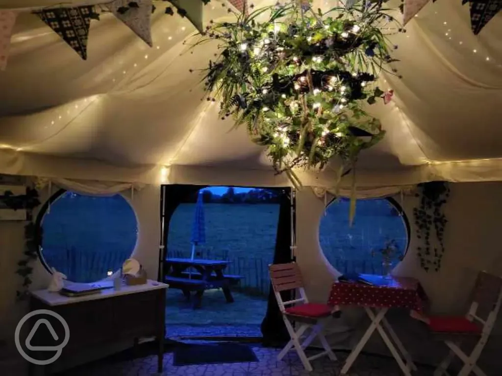 Hereford Yurt at night