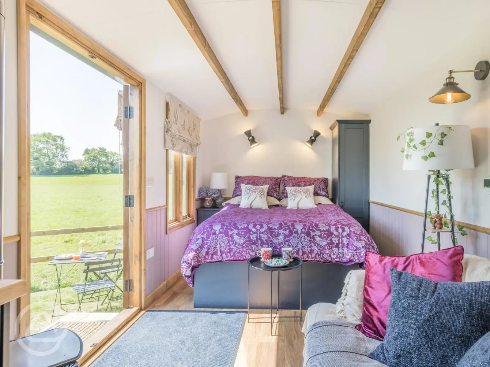 Shepherd's hut interior