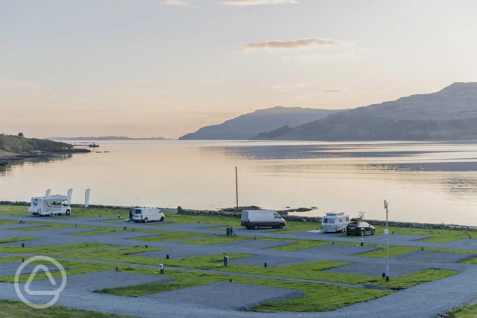 Touring pitches at dusk