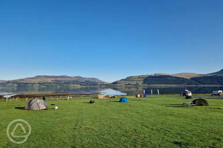 Non electric grass tent pitches