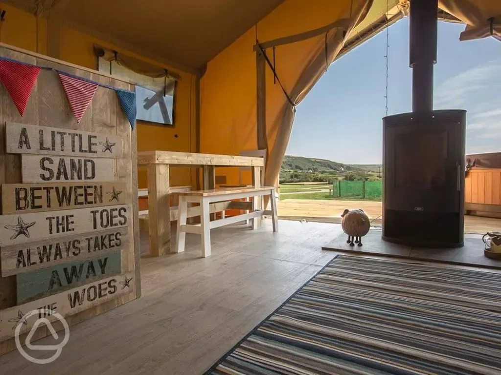 View from inside safari tent