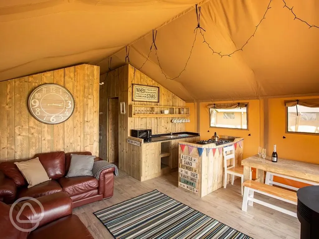 Safari tent interior