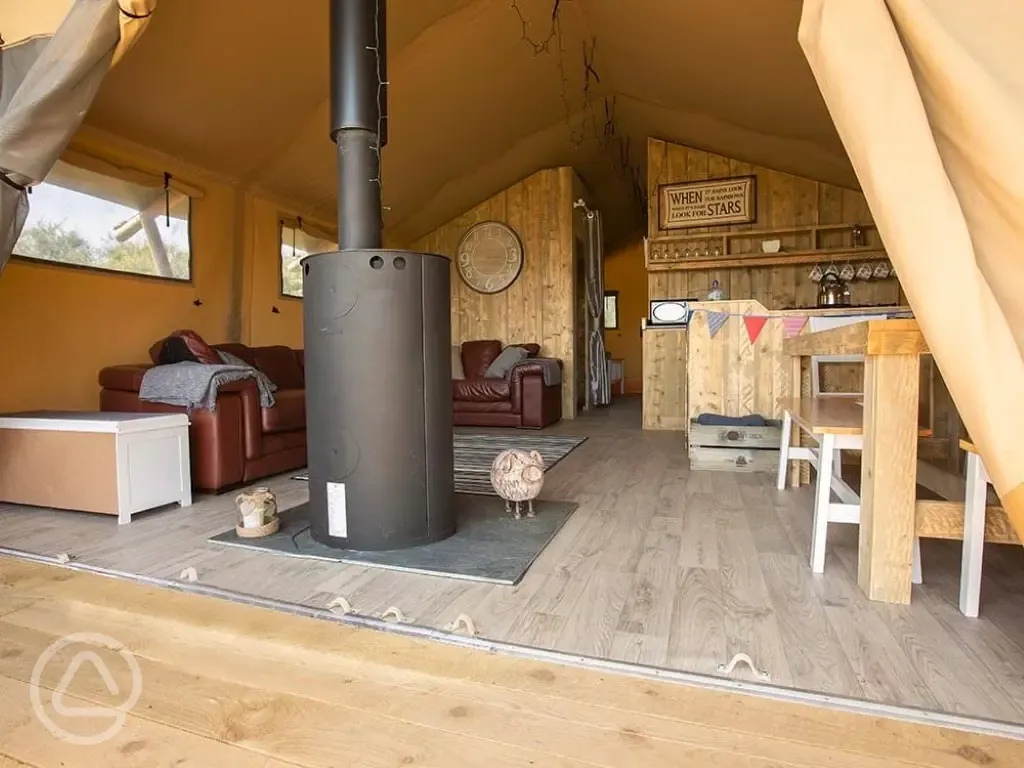 Safari tent interior