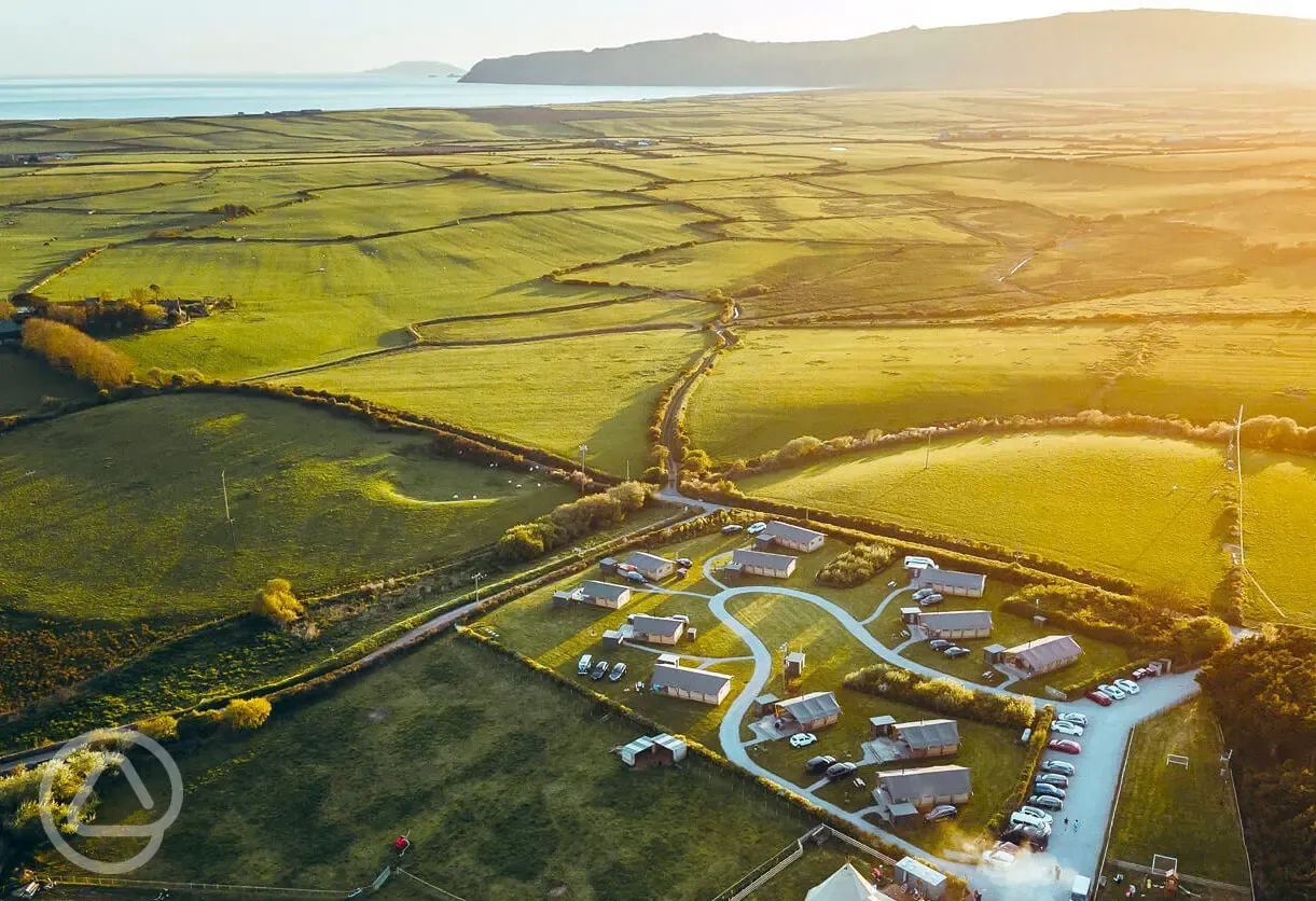 Aerial of the site and coast