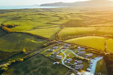 Aerial of the site and coast