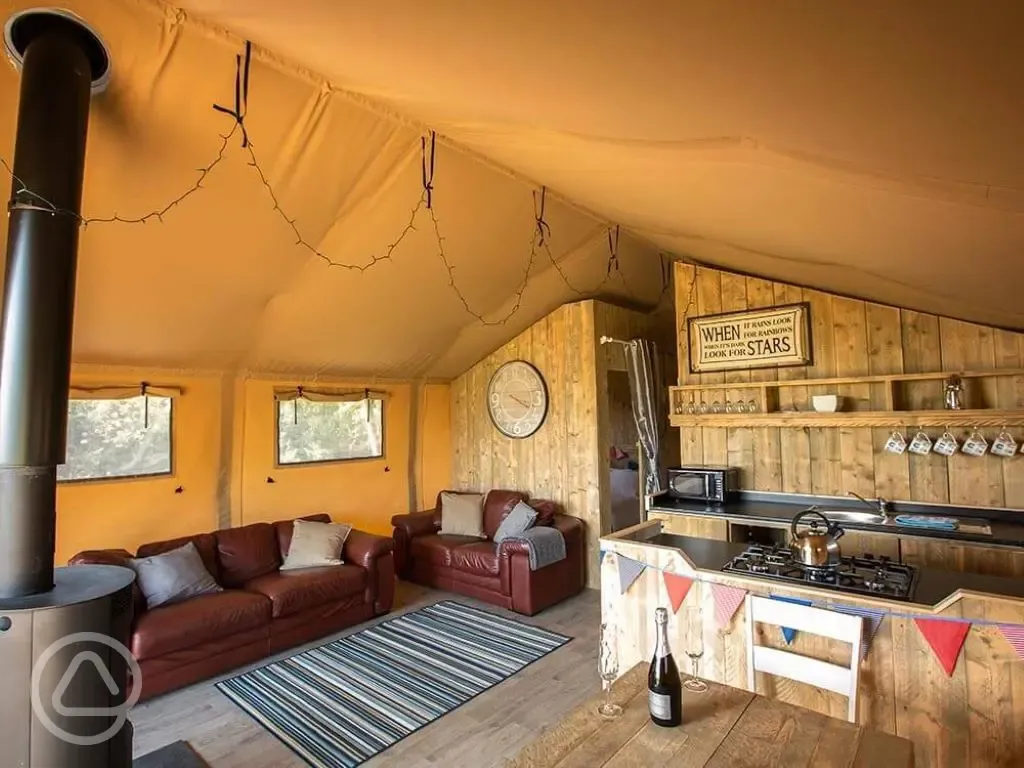 Safari tent interior