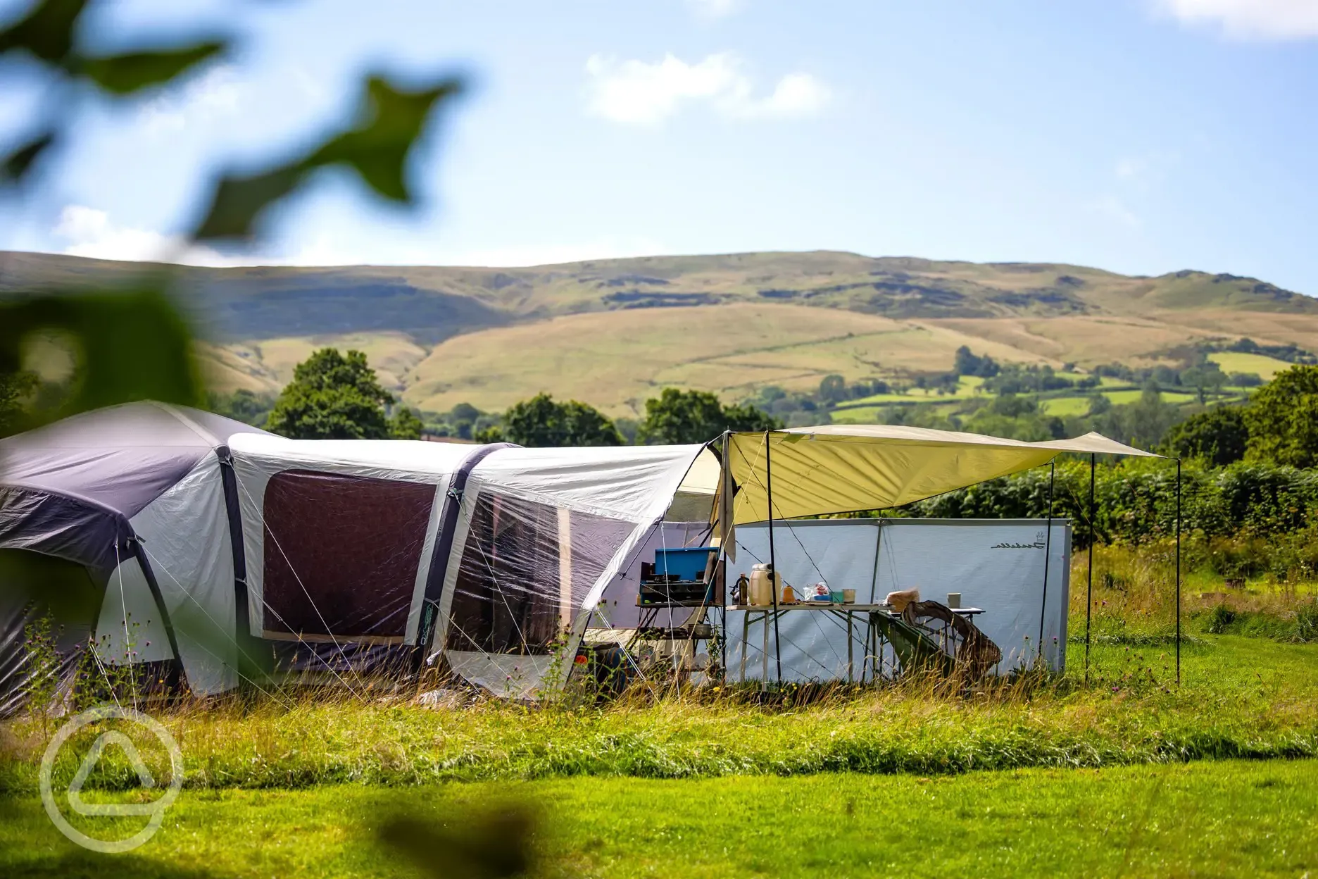 Non electric grass tent pitches