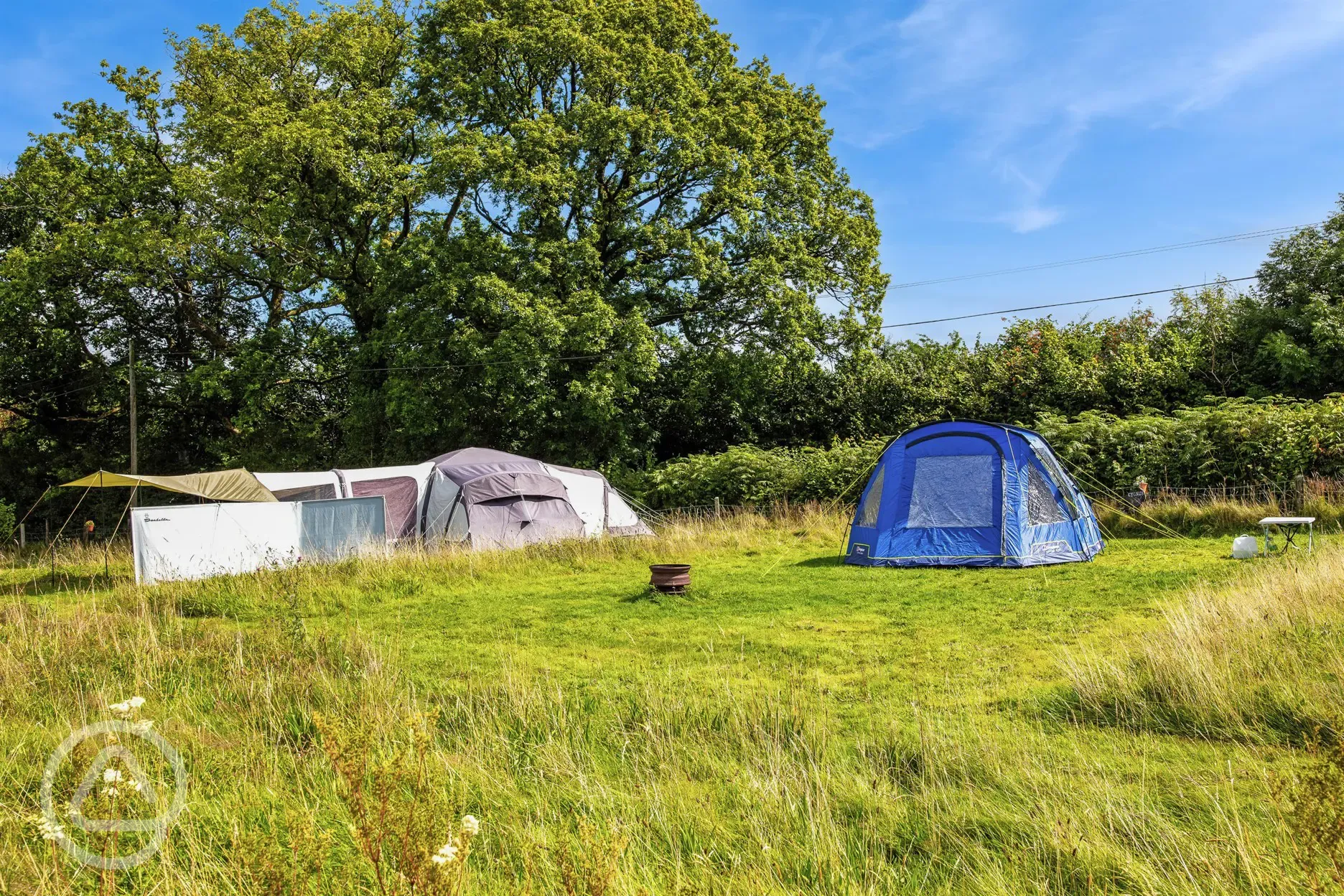 Non electric grass tent pitches