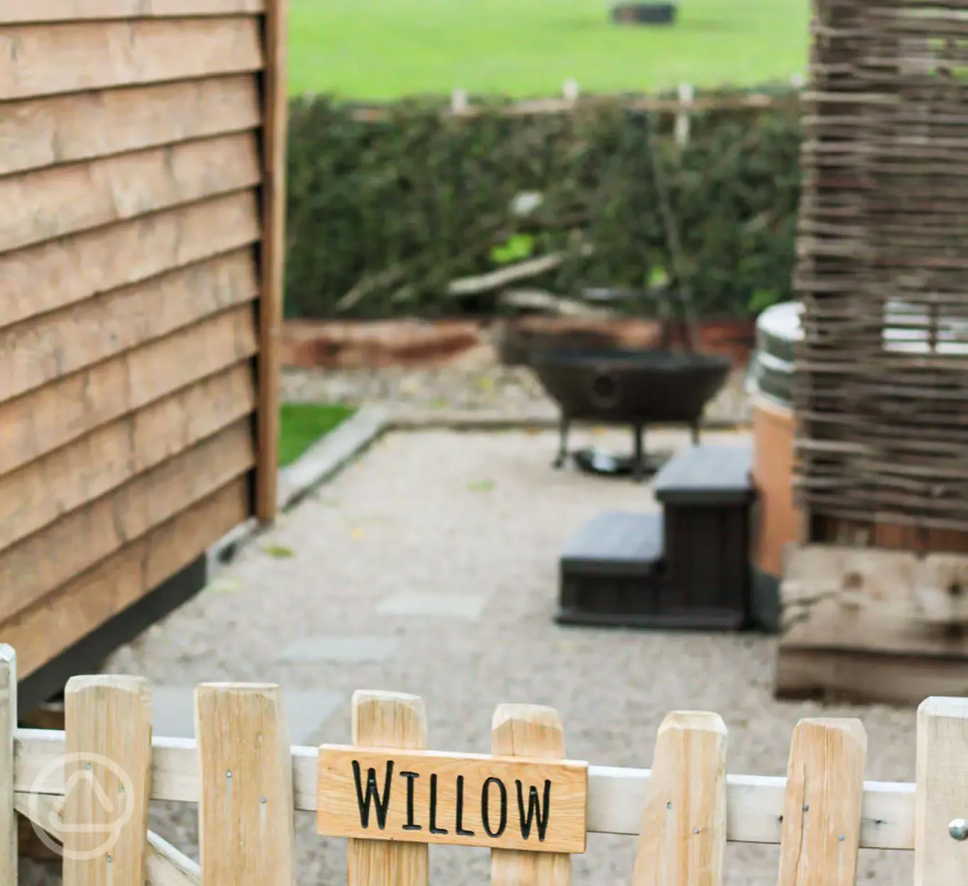 Gate to Willow shepherd's hut