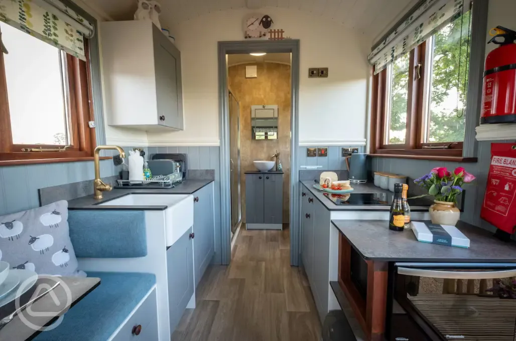 Willow shepherd's hut interior