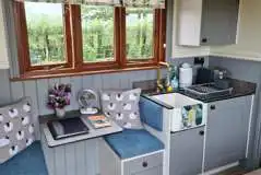 Willow shepherd's hut kitchen area