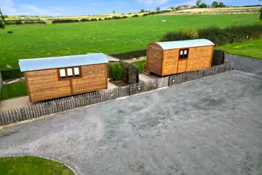 Aerial of Spinney View Shepherds Huts