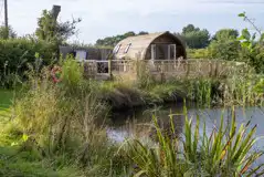 Bowcliffe pod overlooking the pond