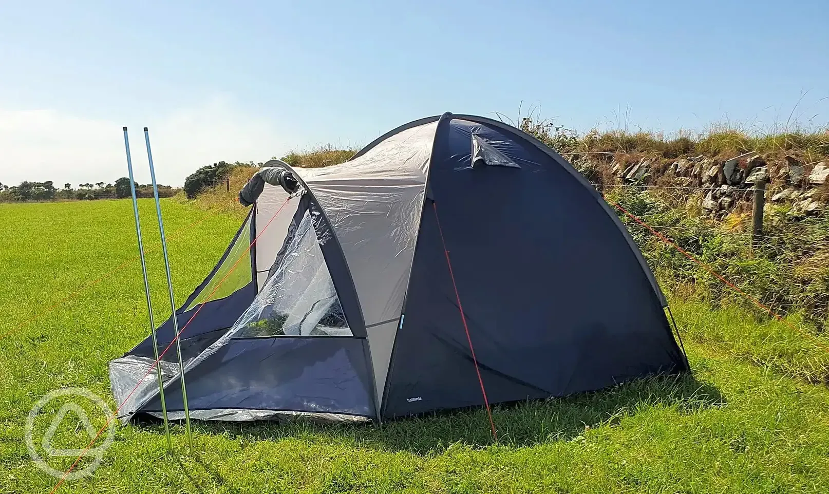 Non electric grass tent pitches