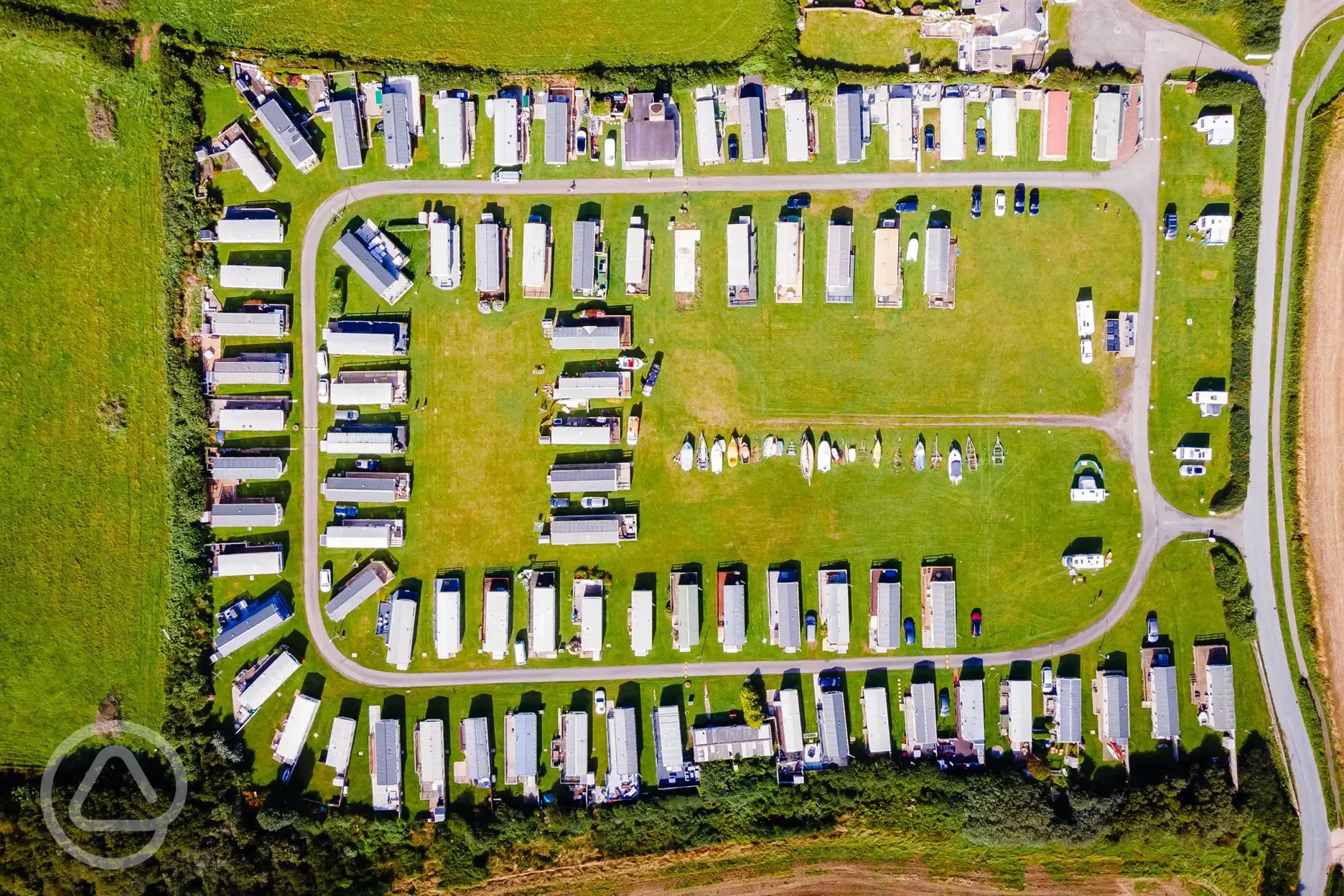 Bird's eye view of West Angle Bay Caravan Park