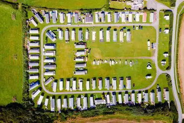 Aerial of West Angle Bay Caravan Park