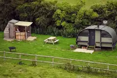 Aerial view of large landpod 
