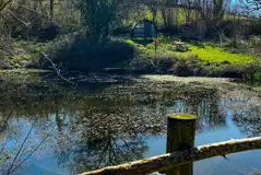 Pond by the small landpod