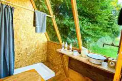 Small landpod bathroom