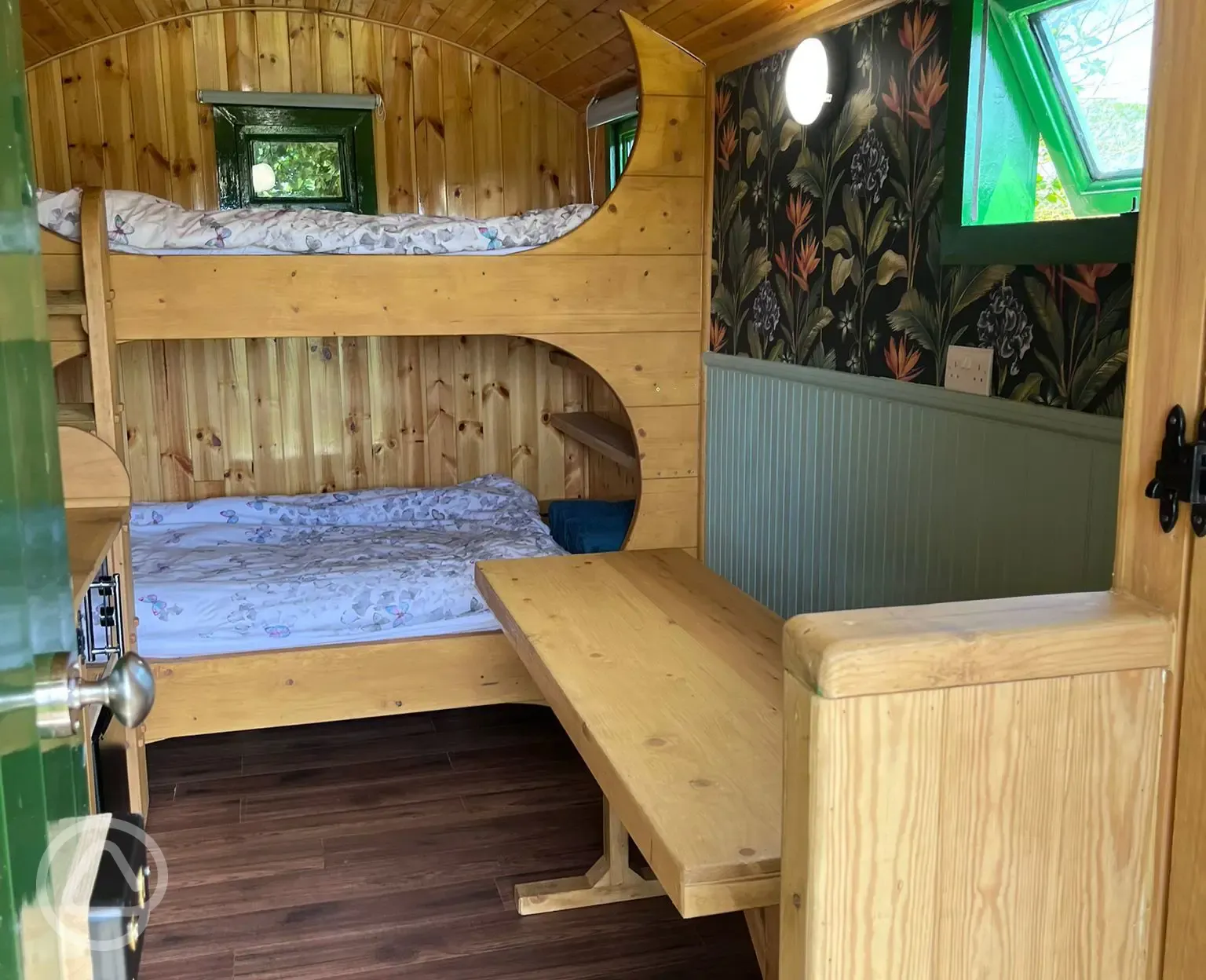 Woodie shepherd's hut interior