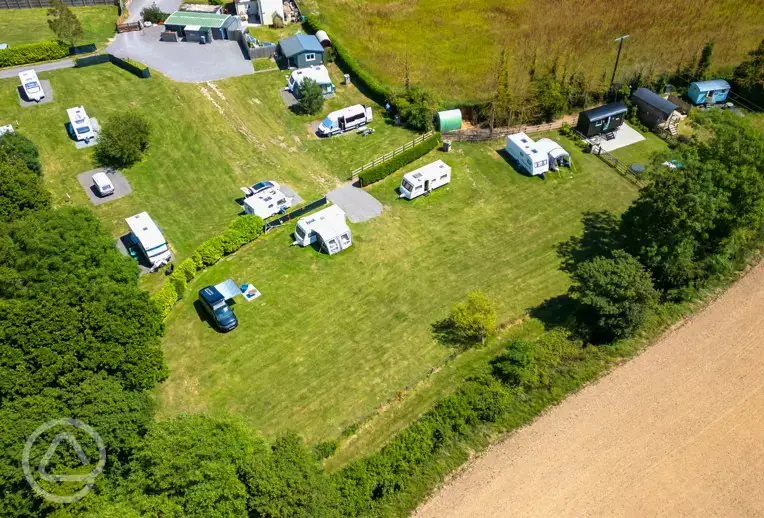 Aerial of Bucket and Spade Holidays Touring