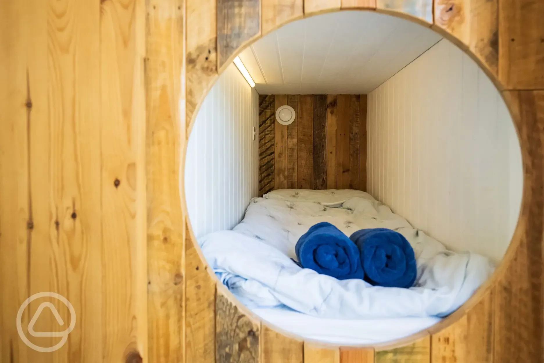 Rusty shepherd's hut pod beds