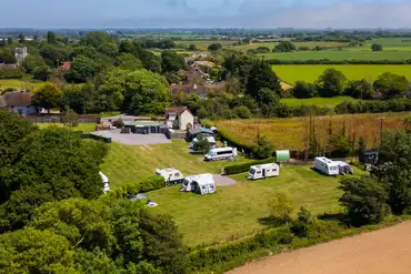 Aerial of Bucket and Spade Holidays Touring and the surrounding countryside