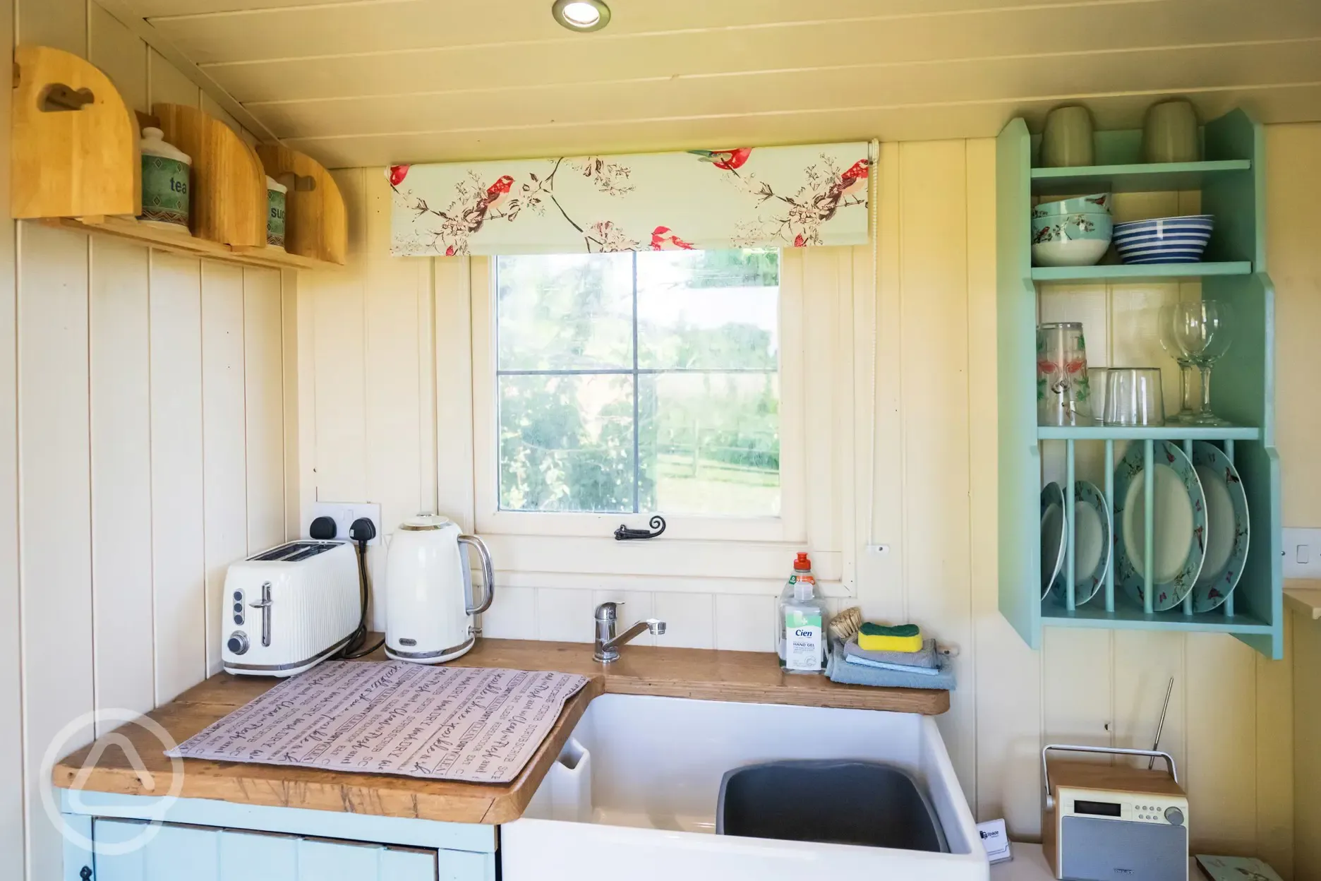 Delilah shepherd's hut kitchenette