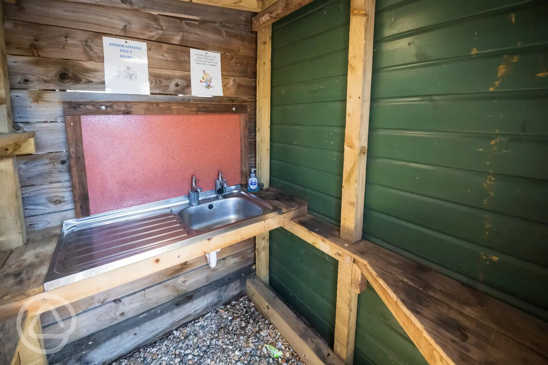 Outdoor washing up area