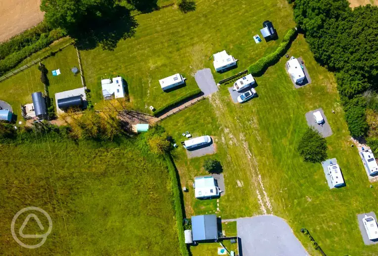 Bird's eye view of the campsite