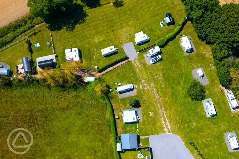 Bird's eye view of the campsite