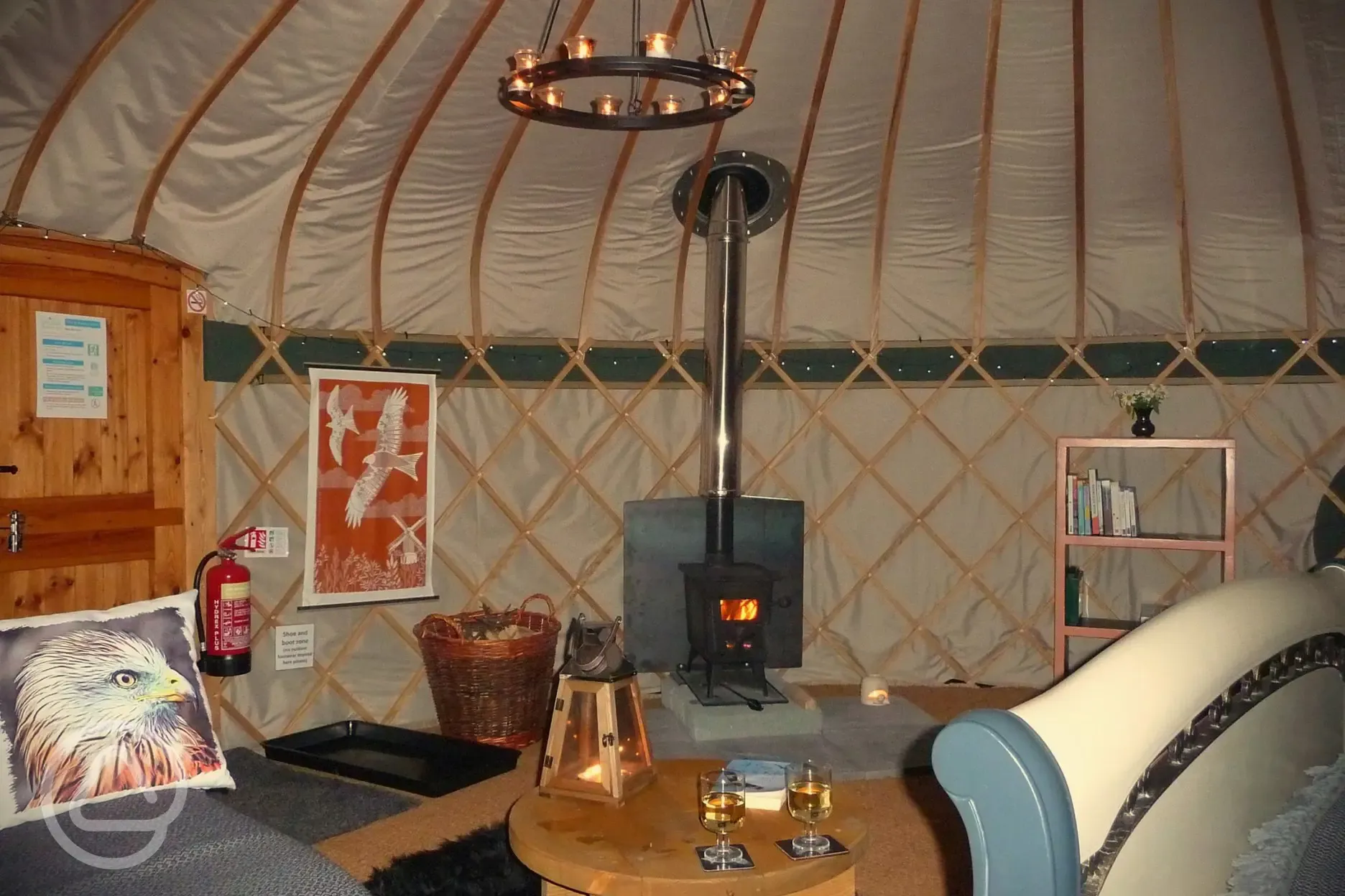 Stay cosy in your yurt around the wood-burner