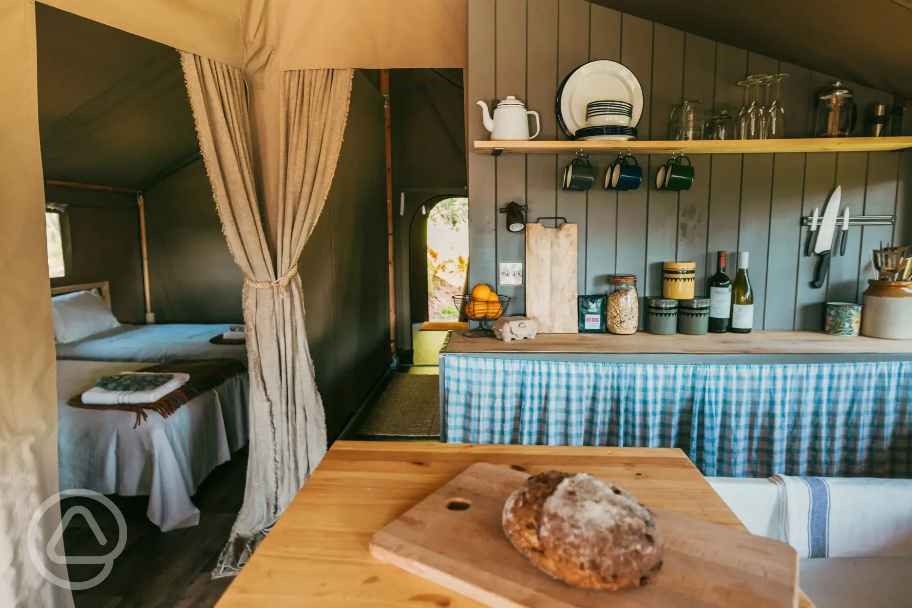 Safari tent interior