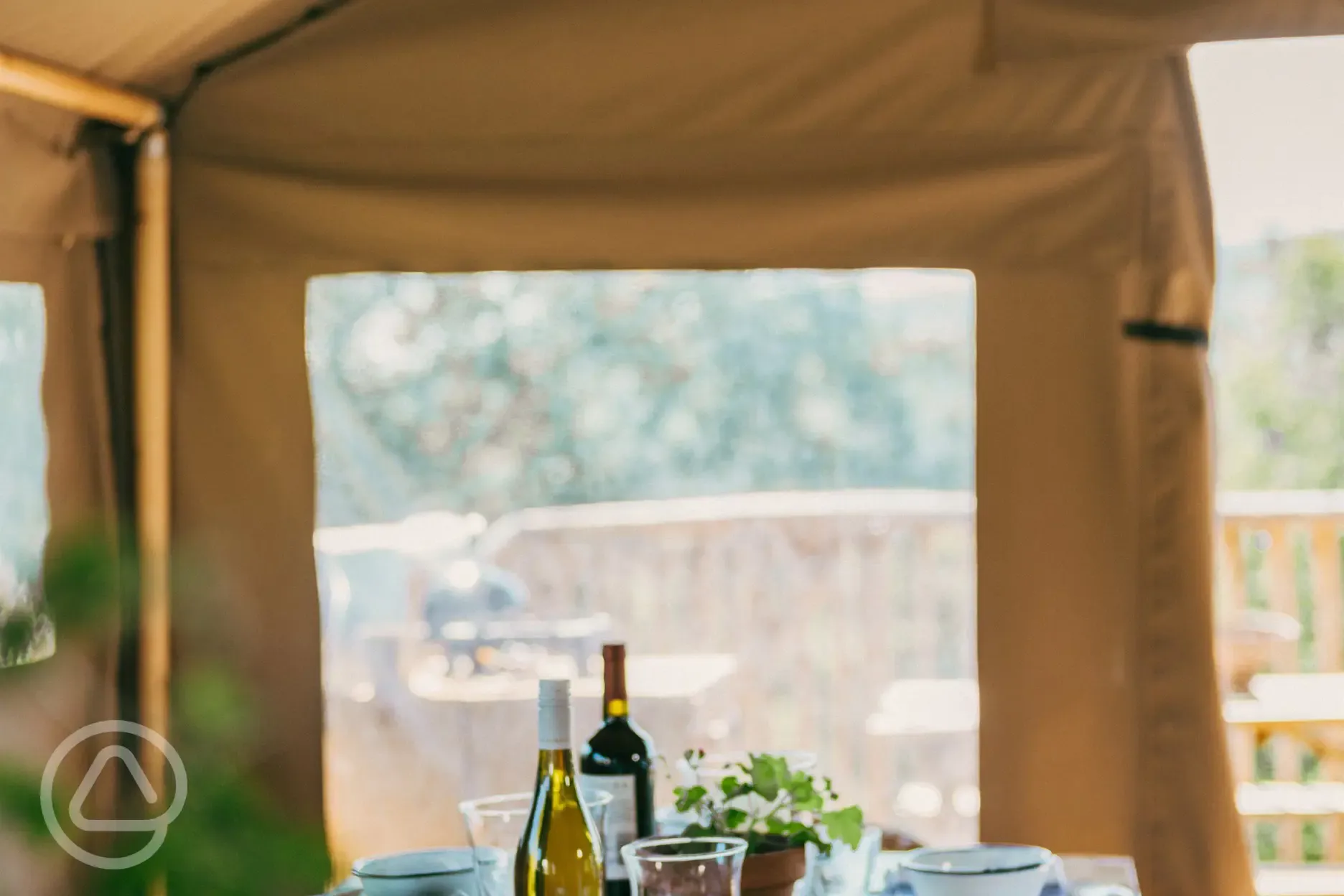 Safari tent dining area