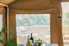 Safari tent dining area