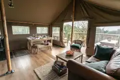 Safari tent lounge area