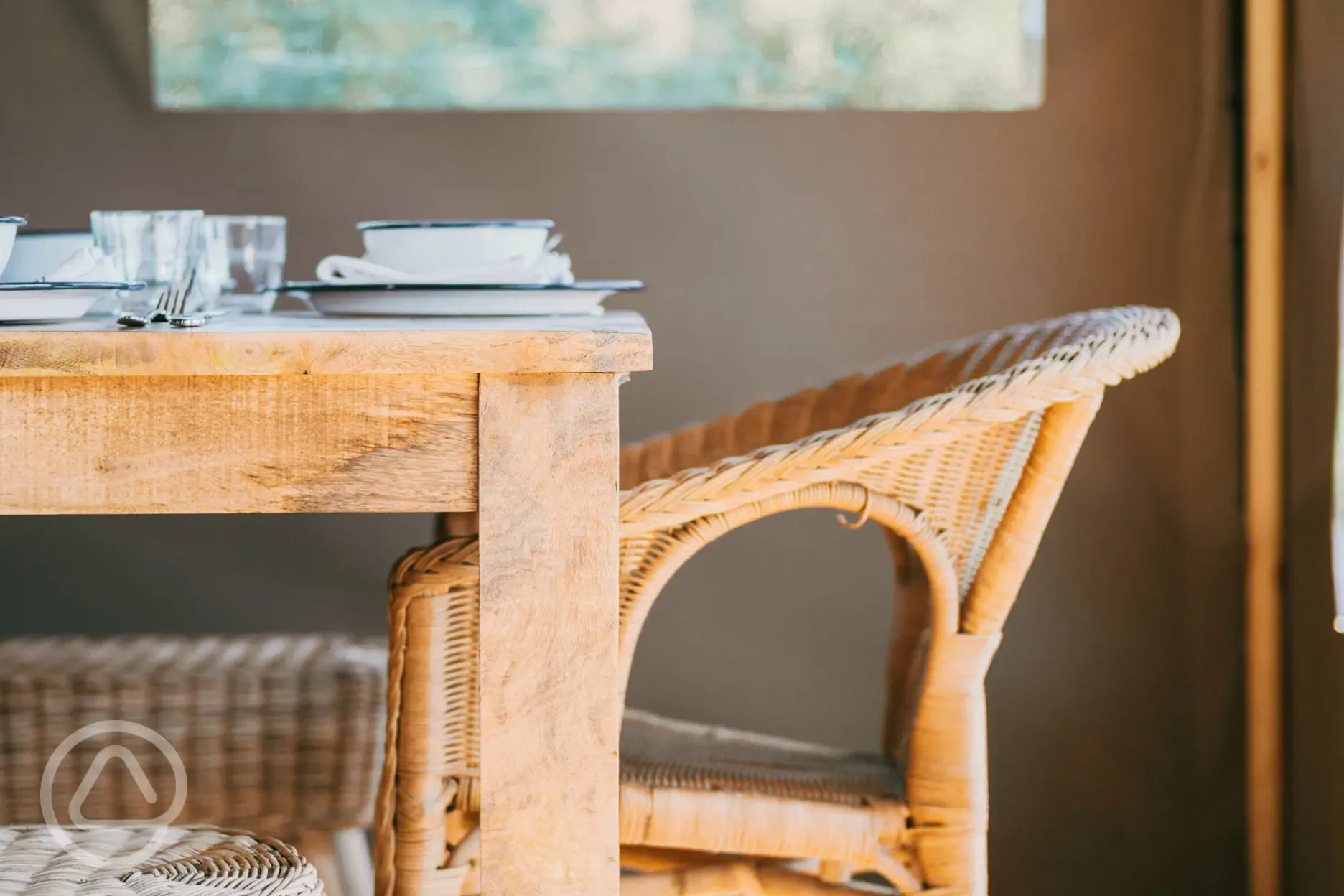 Safari tent dining table