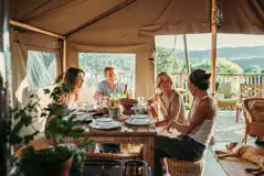 Safari tent dining area