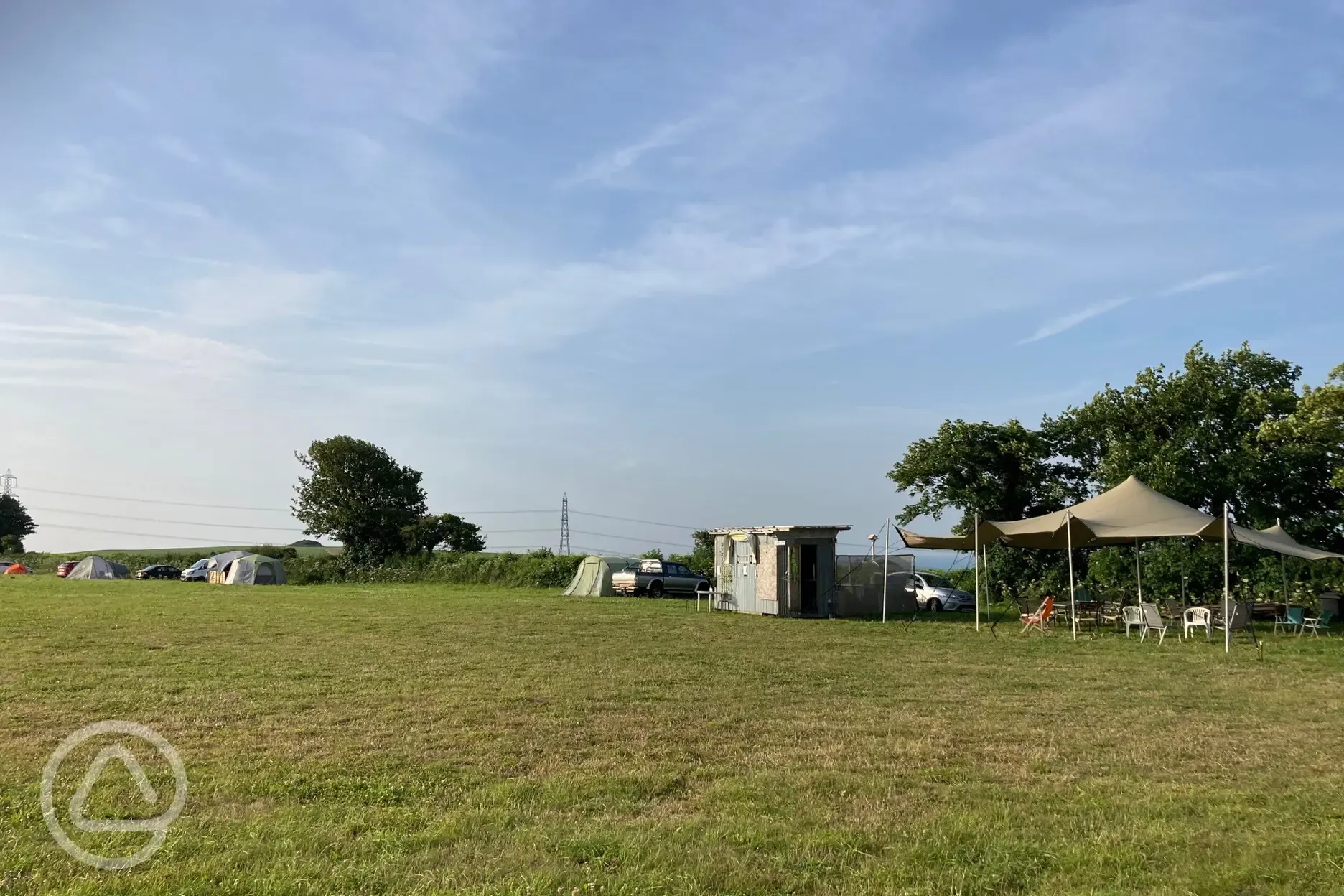 Non electric grass tent pitches 