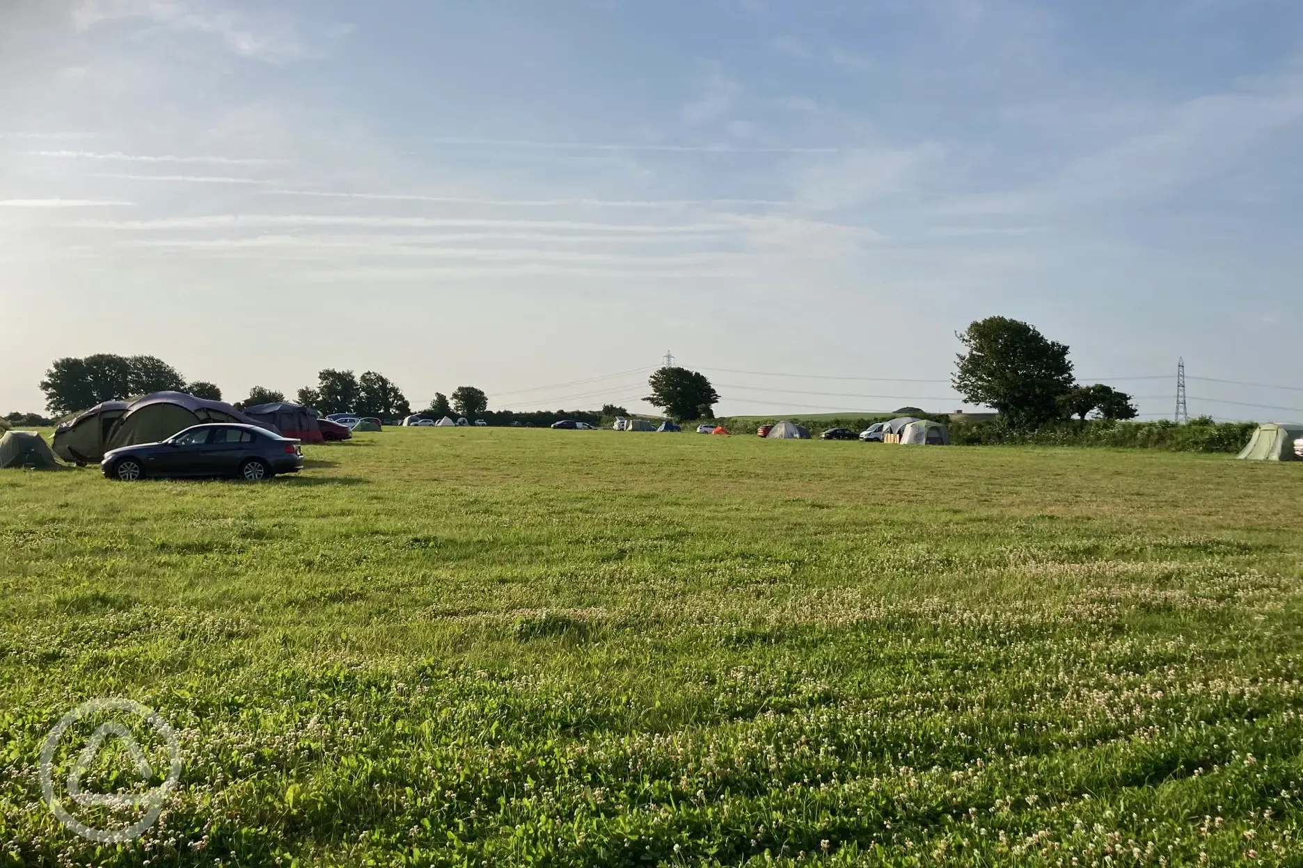 Non electric grass tent pitches 