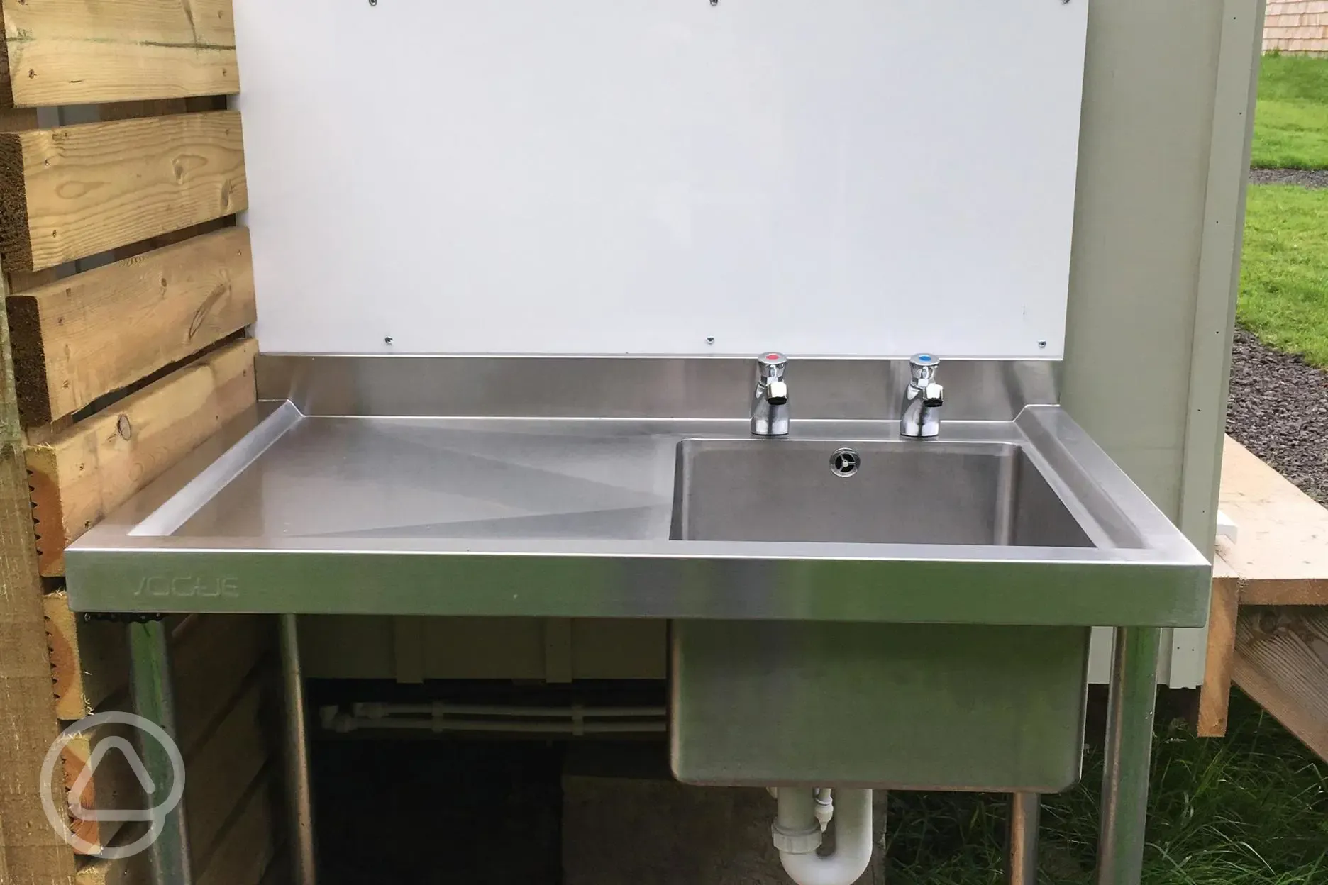 Shared camping pod pot wash