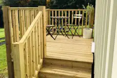 Shepherd's hut decking area