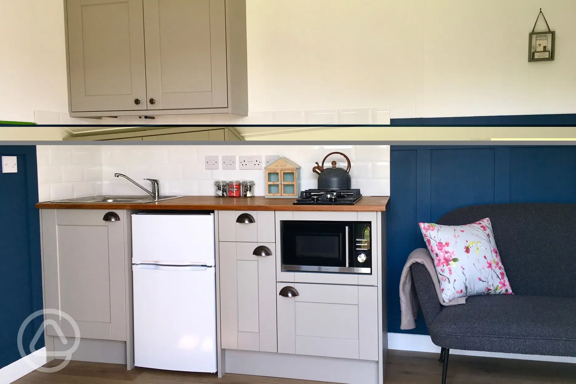 Rosemary shepherd's hut kitchen