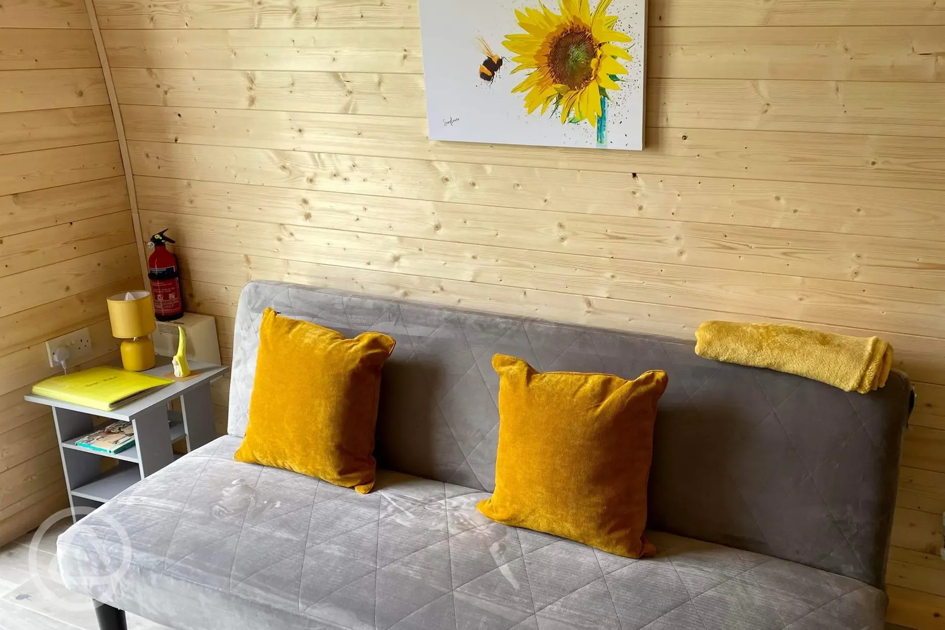 Bryn Hafod glamping pod sofa bed